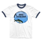 猫と釣り人のハマチ_1_C Ringer T-Shirt