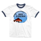 猫と釣り人のカサゴ_1_C Ringer T-Shirt