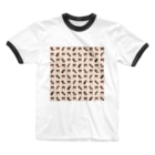 ゆるいイラストのアイテム - イラストレーターハセガワの鹿と鳥居 Ringer T-Shirt