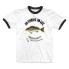 猫と釣り人のISAKI_EB_2CW Ringer T-Shirt