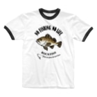 猫と釣り人のMEBARU_EB_1CW Ringer T-Shirt