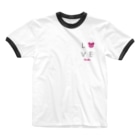 PostPet Official ShopのLOVEモモ Ringer T-Shirt