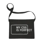 FUNNY JOKESのMY CSS IS PERFECT-CSS完全に理解した-英語バージョン 白ロゴ サコッシュ