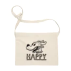 nidan-illustrationのhappy dog (black ink) サコッシュ