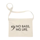 もりてつのNO BASS, NO LIFE.(黒文字) サコッシュ