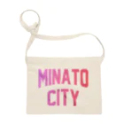 JIMOTO Wear Local Japanの港区 MINATO CITY ロゴピンク Sacoche