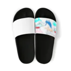 LaLaLa KIDS Creators' Shopの【KOKI】引っ張ってる犬　ひっくん　または　いっぱいいる犬 Sandals