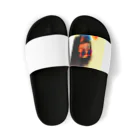 クリエイティブ ショップのアフロヘアーのファンキーな女性 Sandals
