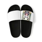 chikarabizのかわいいパンダ、イラストのグッズ Sandals