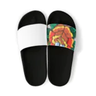 ファンシーTシャツ屋の蛇と薔薇のダガータトゥーデザイン Sandals