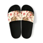 ◥(M)◤の和柄×桜×一松柄 Sandals