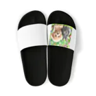 hachitaroのうさぎのネザーランドドワーフと犬のトイプードル Sandals