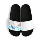 LaLaLa KIDS Creators' Shopの【KOKI】引っ張ってる犬　ひっくん　または　いっぱいいる犬 Sandals