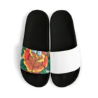 ファンシーTシャツ屋の蛇と薔薇のダガータトゥーデザイン Sandals