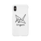 MrKShirtsのOrigami (折り紙鶴) 黒デザイン スマホケース