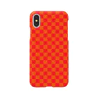 inazuma.co.jpのchecker flag* (Orange×Red) Smartphone Case