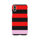 inazuma.co.jpのBorder Stripe (Black × Red × Pink) スマホケース