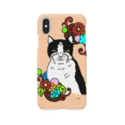 greetenのはちわれ猫と花　カラフル Smartphone Case