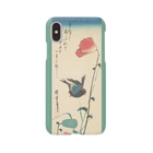 SONOTENI-ARTの024-002　歌川広重　『ポピーとスズメ』　スマホケース　表側面印刷　iPhone XS/X専用デザイン　SC6 Smartphone Case