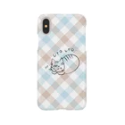 むしんちのうとうと猫（ブルーチェック） Smartphone Case