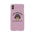 efrinmanの犬と共に（ダックスブラックタン）／ピンク Smartphone Case