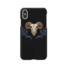 雑貨屋　ひっそりのBlue Goat's Skull スマホケース