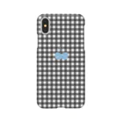 Rosettaのギンガムチェック　黒×水色 Smartphone Case
