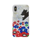 太陽drops -立華 圭グッズショップ-の花とくろいぬ Smartphone Case