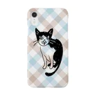 むしんちのニヒルな猫（ブルーチェック） Smartphone Case