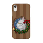 野田　尚花のクリスマスリースと猫　ブラウン Smartphone Case