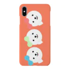 コロ。COLOM.犬いぬdogリボングッズ.のアイドルふうふう三姉妹！スマホケースオレンジ Smartphone Case