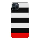 inazuma.co.jpのBorder Stripe (Black × White × Red)  スマホケース