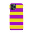 inazuma.co.jpのBorder Stripe (Yellow × Purple) Smartphone Case