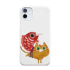 猫とネコ犬の猫と鯛 めで鯛 福猫 茶トラ猫 Smartphone Case