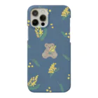 papiko くまさんのミモザ くま ブルー Smartphone Case