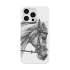 馬の絵の画家　斉藤いつみの馬の絵スマホケース（夏のそよ風ブラック） Smartphone Case