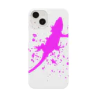 MadRabbit-まどらび-のヤモリのシルエットピンクsplash Smartphone Case