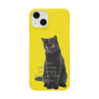 サバミケ、茶トラ、鍵しっぽ。の黒猫大好きスマホケース（イエロー） Smartphone Case