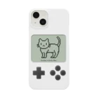 ハナイとトンのドット絵の猫（液晶ボタン付・立ち姿） スマホケース