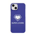 SUPER LOVERS co,ltdのSUPER LOVERS 90sスクールロゴ　青 スマホケース