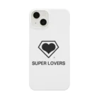 SUPER LOVERS co,ltdのSUPER LOVERS 90sスクールロゴ　白 スマホケース