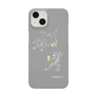 ビールとアート TM-3 Designの名画 × BEER（鳥獣戯画）白線画-グレー Smartphone Case