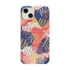 Yasuko.Mのオレンジと紺の抽象画 Smartphone Case