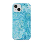 guruguのEbru　light blue スマホケース