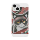 Red & Brack の花札猫(明) Smartphone Case