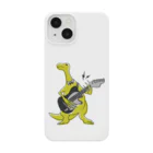 白亜画廊 SUZURI店の【DINOBAND】ギターを弾くテリジノサウルス Smartphone Case