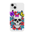 浪漫千代（ロマチョんの店）のA skull in a flower garden Smartphone Case