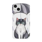 gatto solitario(物寂しげな猫)の雨に打たれる猫 Smartphone Case