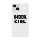 BEERのビールガール_黒字(白背景) スマホケース