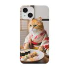 ちょいダサアイテムショップの猫と着物の美しさ Smartphone Case